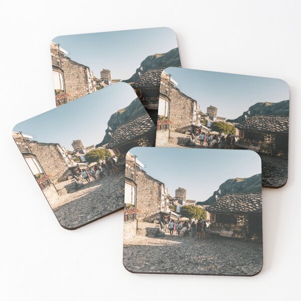 Item preview, Cobblestone street with souvenir shops in the old town of Mostar, Bosnia designed and sold by AndreiWBU.
