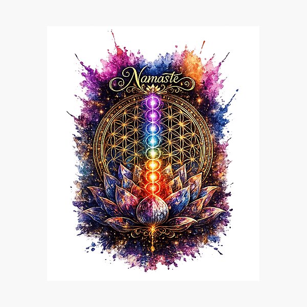 Item preview, Namaste Lotus Chakra Mandala Spiritual Art designed and sold by Trailora.