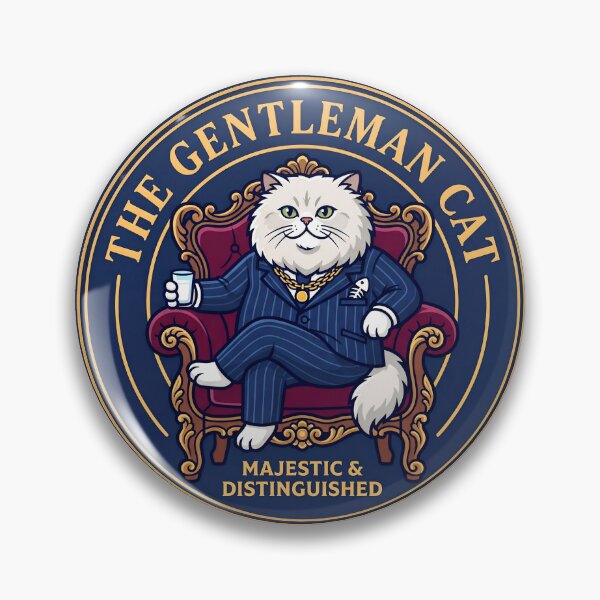Item preview, Don Catto Funny Mafia Cat Boss Badge designed and sold by Oommen Studio .
