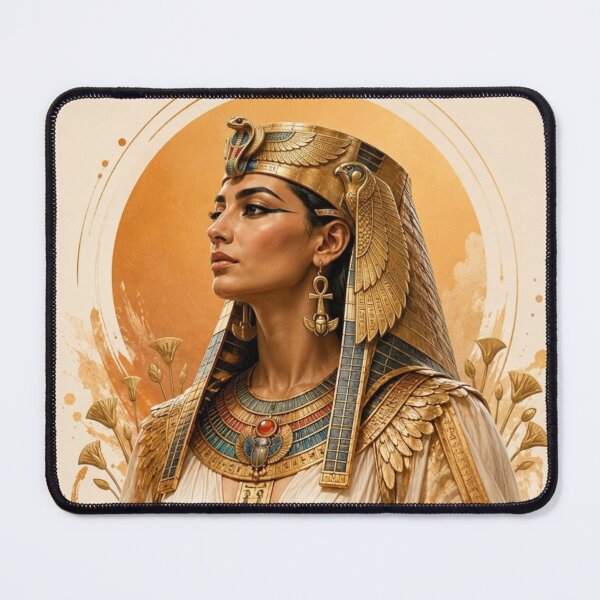 Item preview, Ancient Egyptian Queen Portrait | Golden Pharaoh Goddess Art designed and sold by Queen Cleopatra.