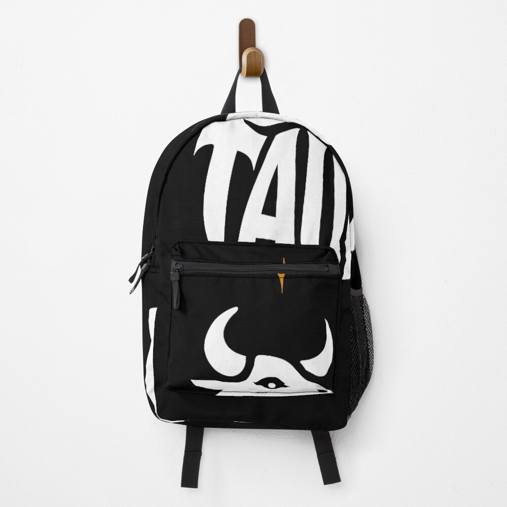 Taurus Zodiac Bull Typography Symbol Art on a backpack