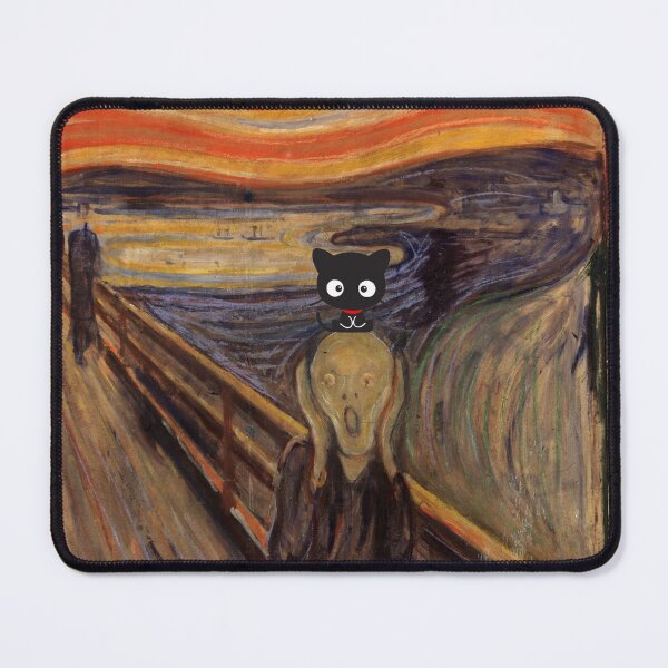 Item preview, Black Cat in Edvard Munch's The Scream designed and sold by DigiTora.