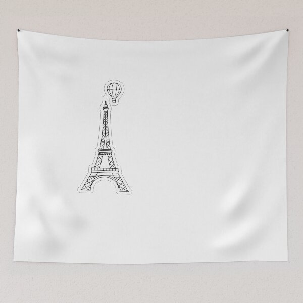 Item preview, Paris Eiffel Tower Hot Air Balloon Minimalist Travel Art designed and sold by ryanguas.