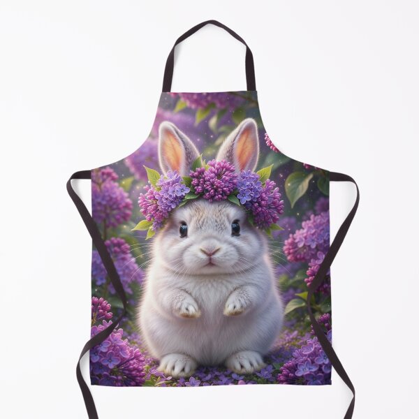 Item preview, Cute Lilac Flower Crown Bunny in Spring Meadow designed and sold by lovelistivkaa.