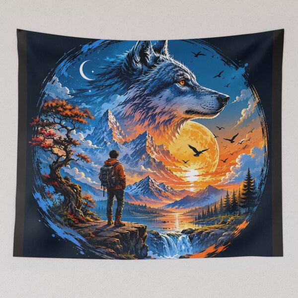 Item preview, Spirit of the Wild Wolf | Fantasy Wilderness Adventure T-Shirt designed and sold by Tanu Biswas.