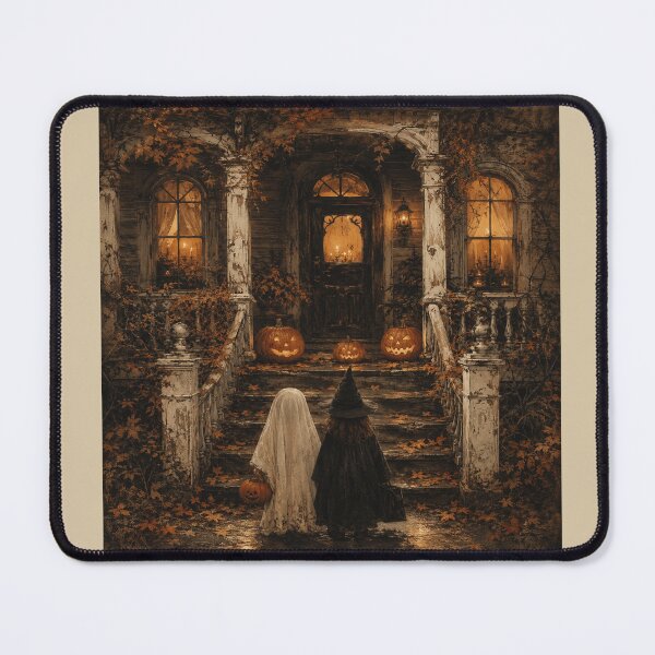 Item preview, Cozy Gothic Haunted Porch Halloween designed and sold by POD DYNASTY | Original Print On Demand T-Shirt Graphics.