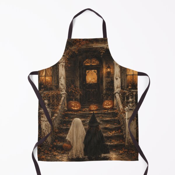 Item preview, Cozy Gothic Haunted Porch Halloween designed and sold by POD DYNASTY | Original Print On Demand T-Shirt Graphics.