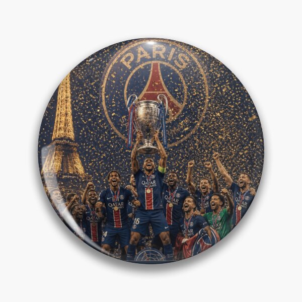Item preview, Paris Champions of Europe 2025 2026 La Capitale Règne Eiffel Tower Gold Confetti Poster designed and sold by BrickByDream.
