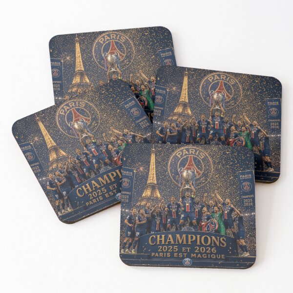 Item preview, Paris Champions of Europe 2025 2026 La Capitale Règne Eiffel Tower Gold Confetti Poster designed and sold by BrickByDream.