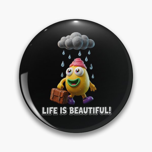 Item preview, Life is Beautiful - Happy Eggsie in the Rain designed and sold by mini-mute.