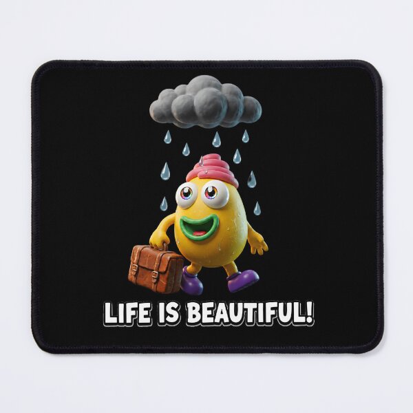 Item preview, Life is Beautiful - Happy Eggsie in the Rain designed and sold by mini-mute.