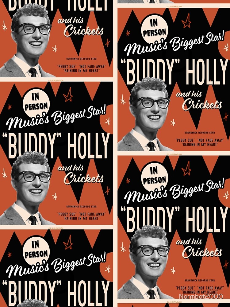 Aperçu 5 sur 5. Robe trapèze avec l'œuvre Buddy Holly et ses Crickets Rouges créée et vendue par Normbot2000.