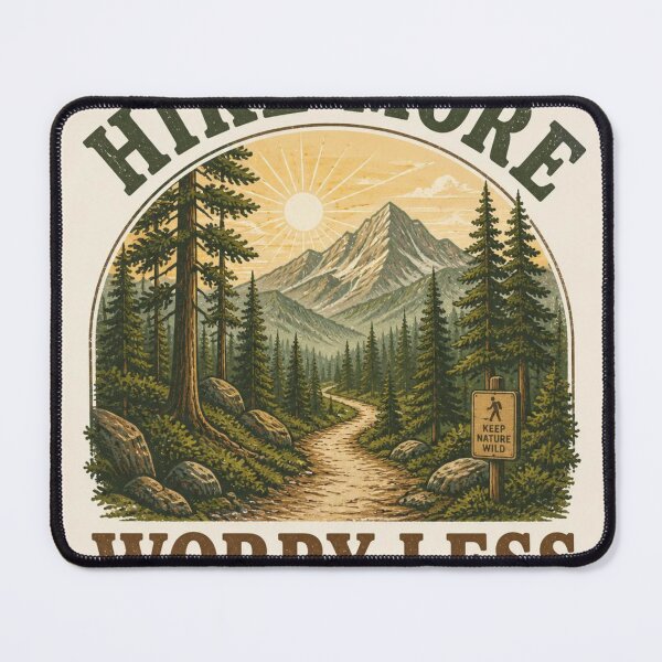 Item preview, Hike More Worry Less Retro Vintage Hiking T-Shirt | Nature Lover Gift designed and sold by SunnyDesign82.