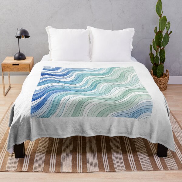 Item preview, Modern Abstract Wavy Lines Gradient Blue Green Pattern designed and sold by ryanguas.