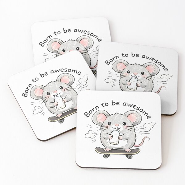 Item preview, cute mouse with positive words designed and sold by UniFound.