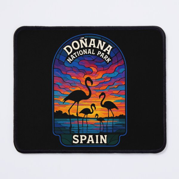 Item preview, Donana National Park Spain Flamingos Stained Glass designed and sold by TomFrontierArt.
