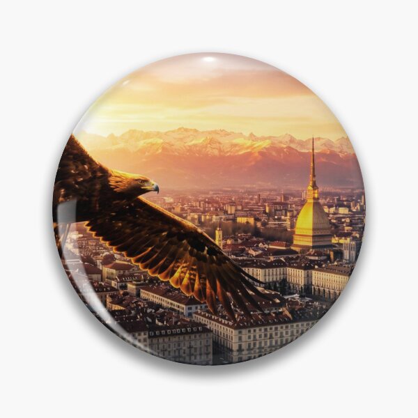 Item preview, Majestic Eagle Over Turin  designed and sold by stickerclown.