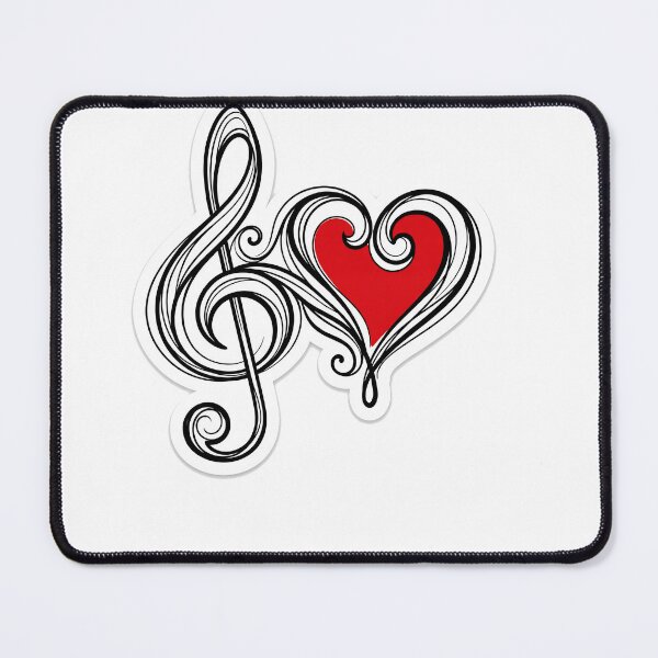 Item preview, Love Music Treble Clef Heart Minimalist Art designed and sold by ryanguas.