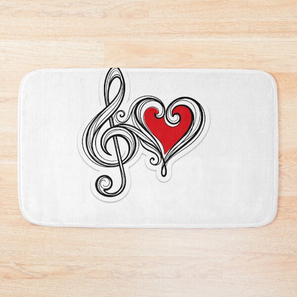 Item preview, Love Music Treble Clef Heart Minimalist Art designed and sold by ryanguas.