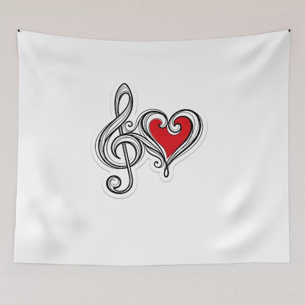 Item preview, Love Music Treble Clef Heart Minimalist Art designed and sold by ryanguas.