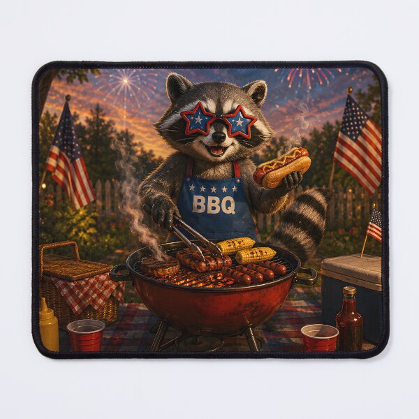 Item preview, Grill Chill Stay Trashy Raccoon BBQ designed and sold by Omni Craft .