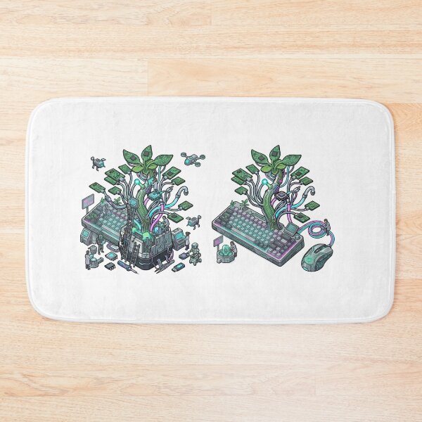 Item preview, Cyberpunk Mechanical Keyboard Mouse Geek Art designed and sold by caffeinepixels.