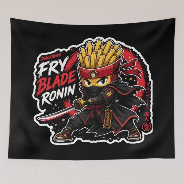 Item preview, Fry Blade Ronin Samurai Fries Warrior Anime Sticker designed and sold by Snackwave Ninety.