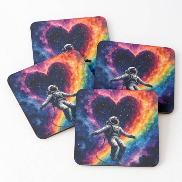 Item preview, Proudly Adrift | LGBTQ+ Pride Astronaut Watercolor Galaxy Art designed and sold by Mo & Ko Design.
