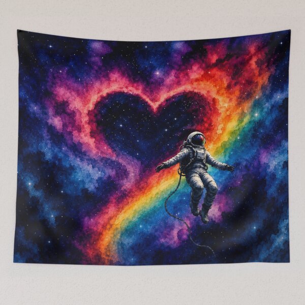 Item preview, Proudly Adrift | LGBTQ+ Pride Astronaut Watercolor Galaxy Art designed and sold by Mo & Ko Design.