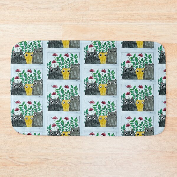 Item preview, Got Snacks? - Three Cats in the Garden Mixed Media - Day 121 of 365 designed and sold by BeeandKiwi.
