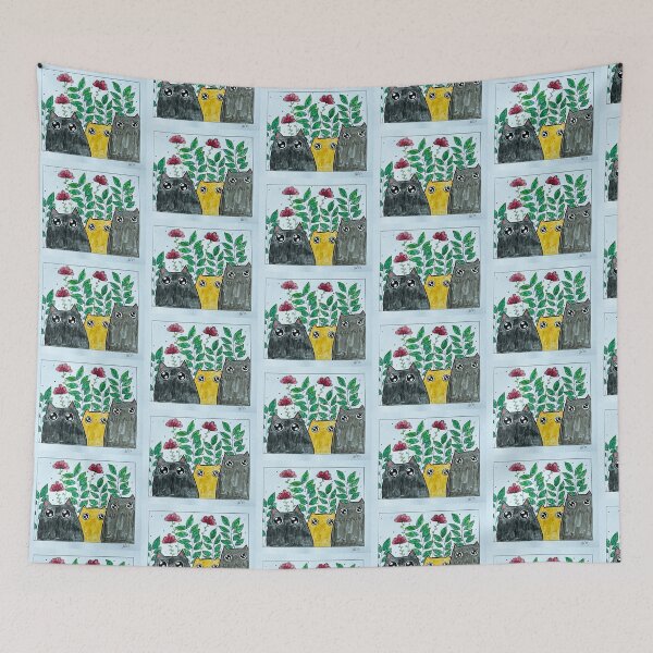 Item preview, Got Snacks? - Three Cats in the Garden Mixed Media - Day 121 of 365 designed and sold by BeeandKiwi.
