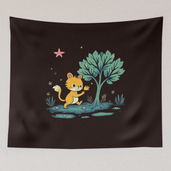 Item preview, Cute Tiger Under The Stars designed and sold by aminomen.