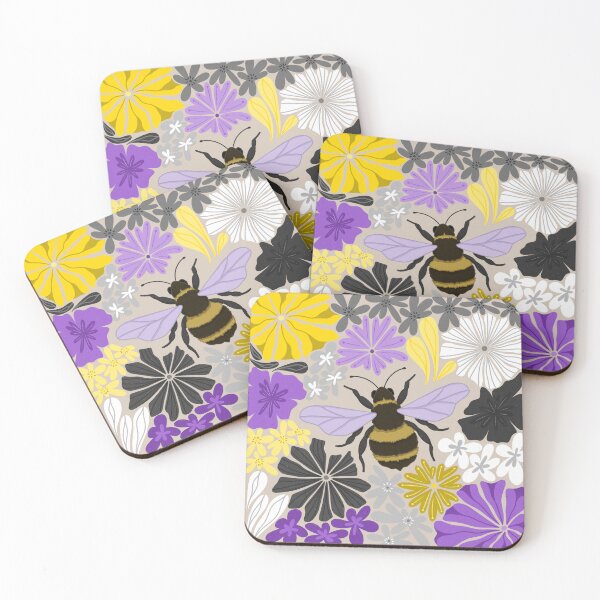 Item preview, Bee - Nonbinary Flag PRINT designed and sold by HannahReeStudio.