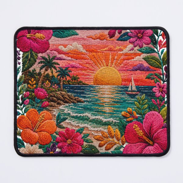 Item preview, Mexican Embroidered Tropical Sunset | Colorful Floral Folk Art designed and sold by LuMarks.