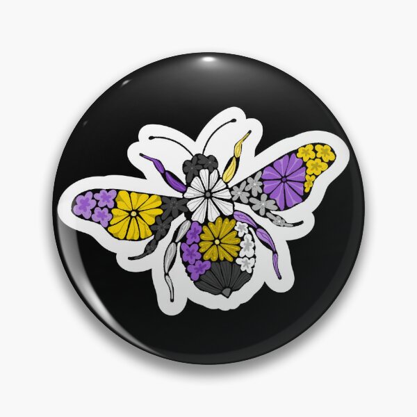Item preview, Bee - Nonbinary Flag STICKER designed and sold by HannahReeStudio.
