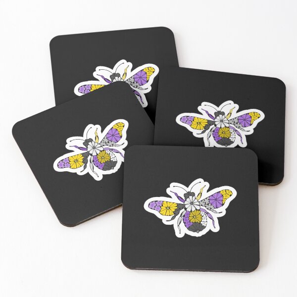 Item preview, Bee - Nonbinary Flag STICKER designed and sold by HannahReeStudio.
