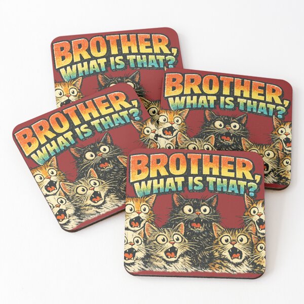 Item preview, Brother What Is That Funny Shocked Cats Meme Sticker designed and sold by irfanshikh.