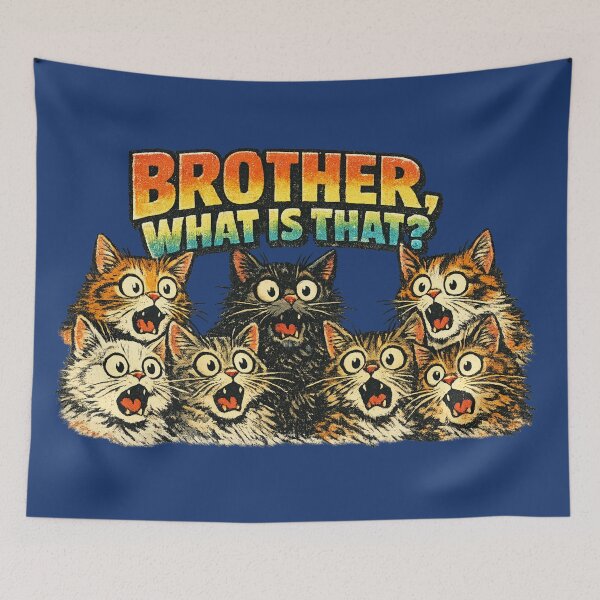Item preview, Brother What Is That Funny Shocked Cats Meme Sticker designed and sold by irfanshikh.