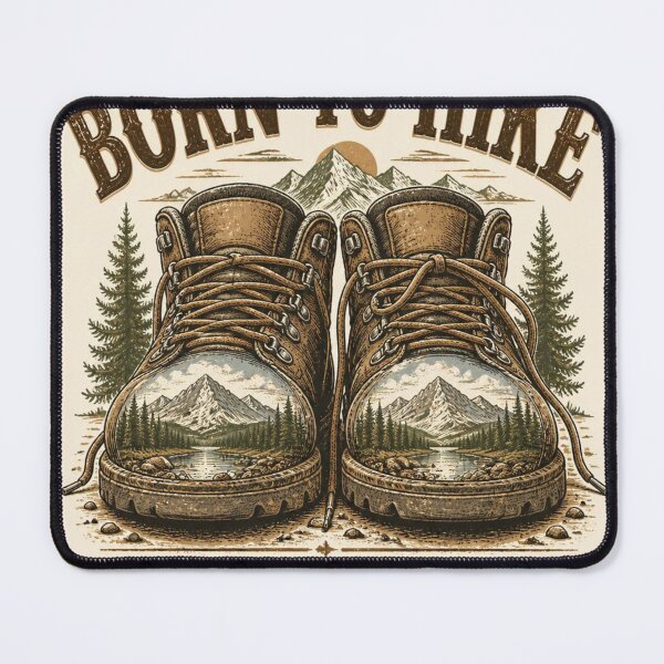 Item preview, Born To Hike Forced To Work Funny Retro Hiking T-Shirt | Hiker Humor Gift designed and sold by SunnyDesign82.