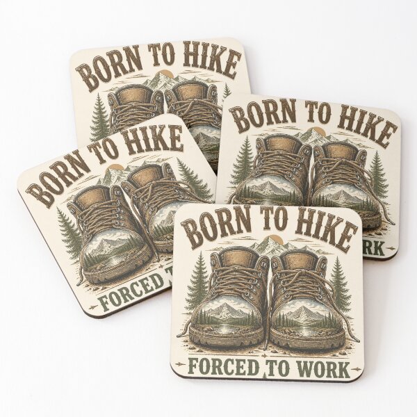 Item preview, Born To Hike Forced To Work Funny Retro Hiking T-Shirt | Hiker Humor Gift designed and sold by SunnyDesign82.