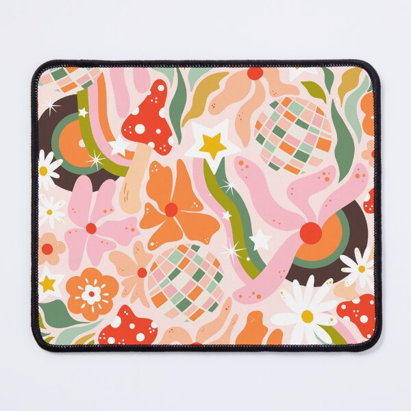 Item preview, Retro Avant-Garde – Flat Abstract 70s Disco ball & Floral Pattern designed and sold by raghda-s-m.