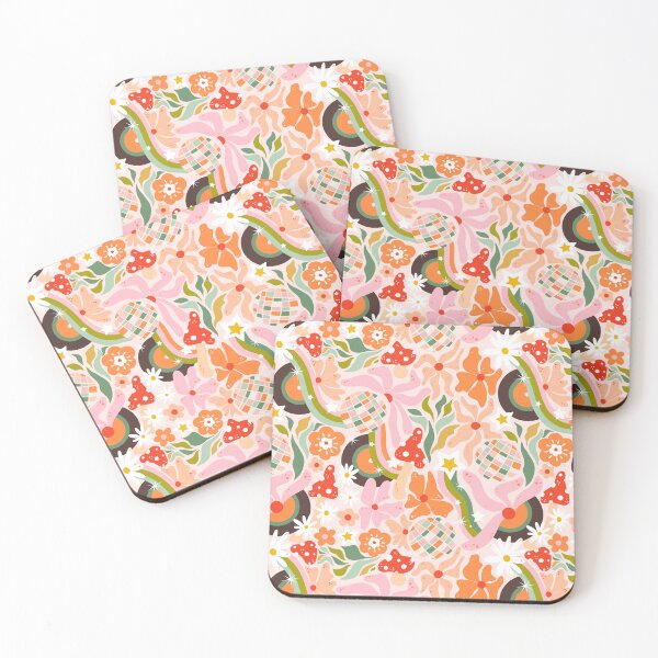 Item preview, Retro Avant-Garde – Flat Abstract 70s Disco ball & Floral Pattern designed and sold by raghda-s-m.