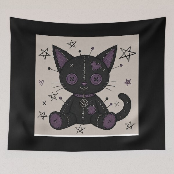 Item preview, black voodoo cat designed and sold by CaylaTay.
