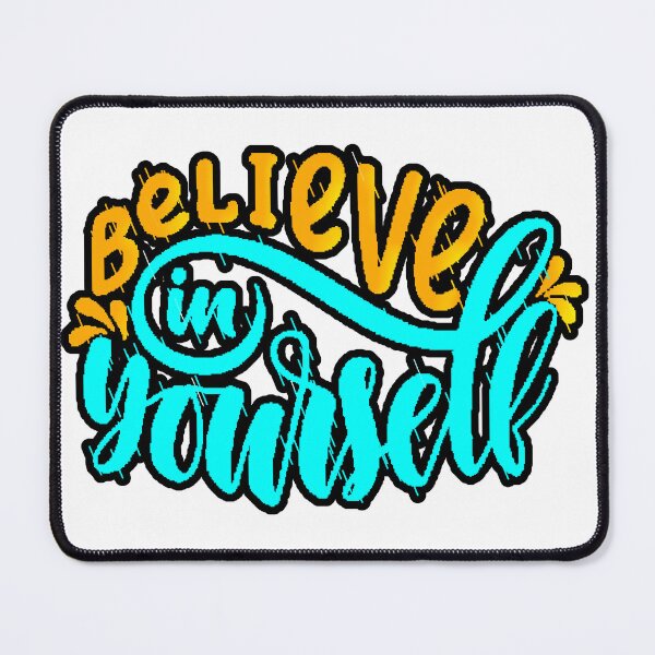 Item preview, Believe In Yourself Motivational Typography Cyan Orange designed and sold by AstronautMerch.