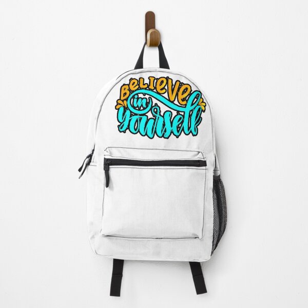 Item preview, Believe In Yourself Motivational Typography Cyan Orange designed and sold by AstronautMerch.