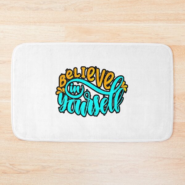 Item preview, Believe In Yourself Motivational Typography Cyan Orange designed and sold by AstronautMerch.