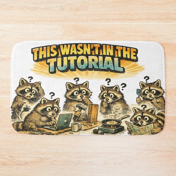 Item preview, This Wasn't In The Tutorial Funny Raccoon Meme Sticker designed and sold by irfanshikh.