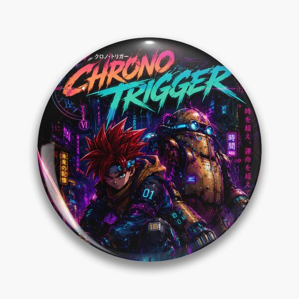 Item preview, Cyberpunk Chrono Trigger- Crono and Robo Neon Aesthetic Design designed and sold by Trinidesigns123.