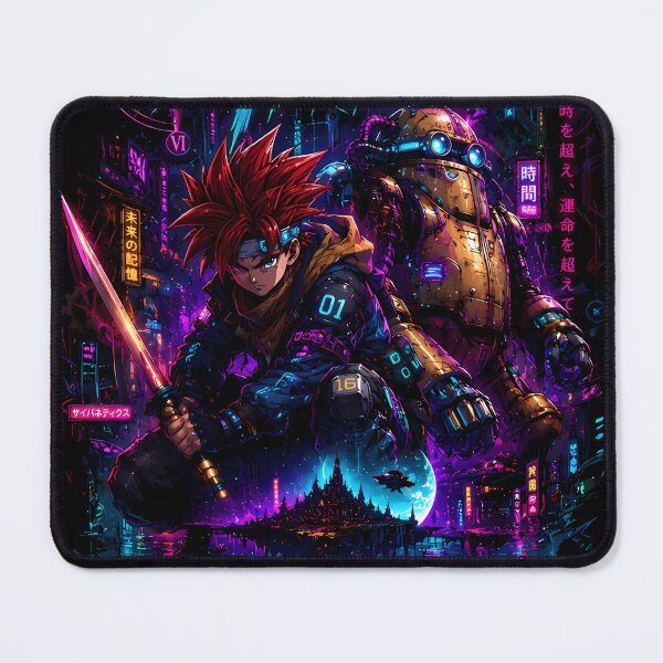 Item preview, Cyberpunk Chrono Trigger- Crono and Robo Neon Aesthetic Design designed and sold by Trinidesigns123.
