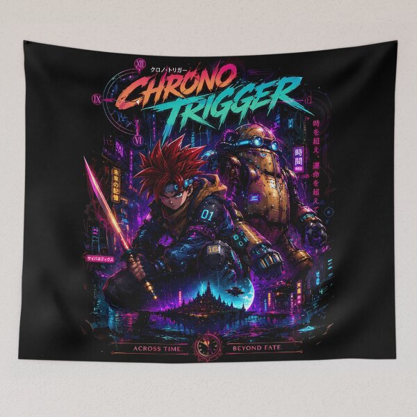 Item preview, Cyberpunk Chrono Trigger- Crono and Robo Neon Aesthetic Design designed and sold by Trinidesigns123.